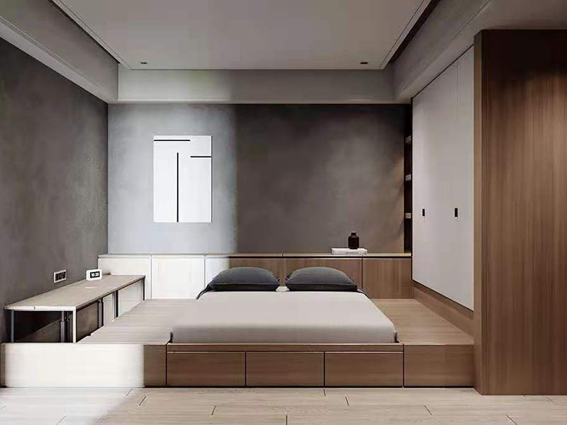 10㎡內榻榻米臥室裝修電路水路 南京天正·天御溪岸 日式簡約風全案