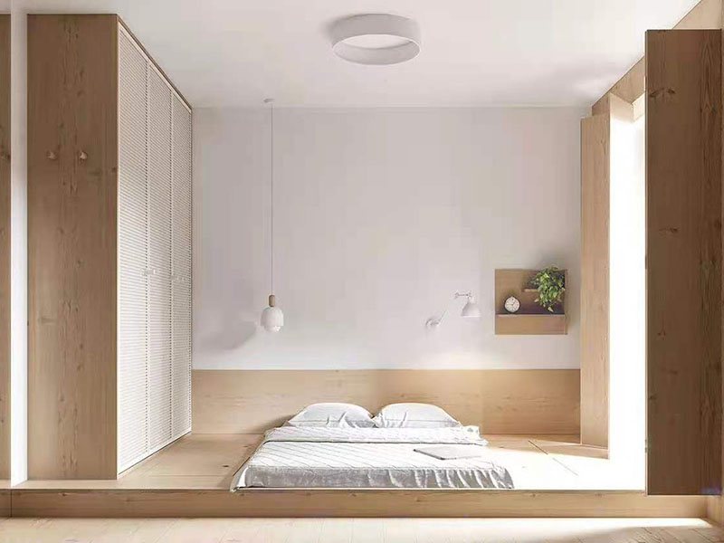 10㎡內榻榻米臥室裝修電路水路 南京天正·天御溪岸 日式簡約風全案