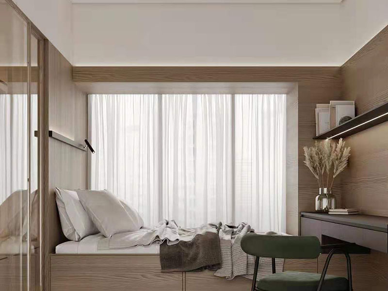 10㎡內榻榻米臥室裝修電路水路 南京天正·天御溪岸 日式簡約風全案