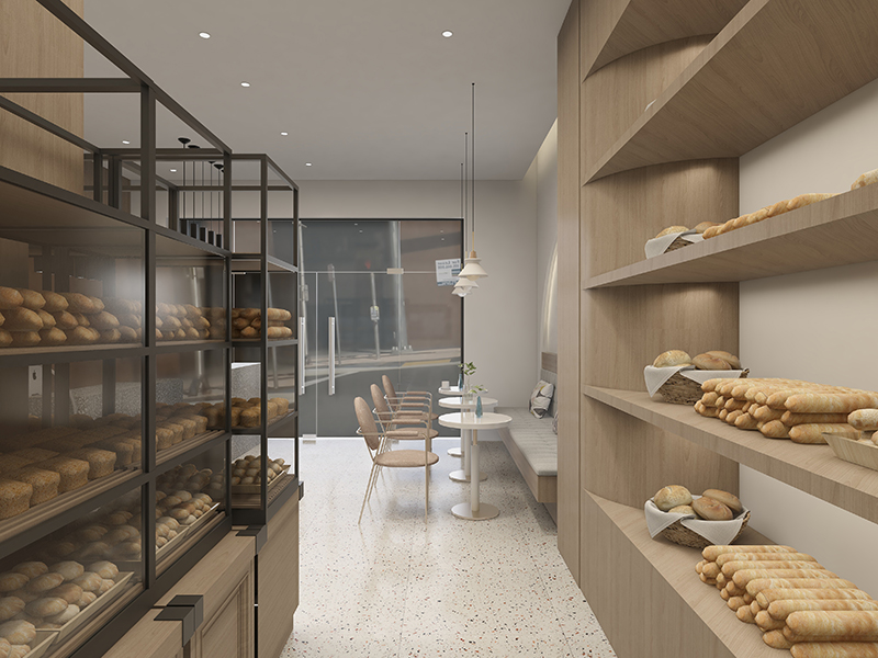 123平現(xiàn)代簡歐風(fēng)商業(yè)裝修 昆明理想小鎮(zhèn) 糕點店鋪裝修設(shè)計全包