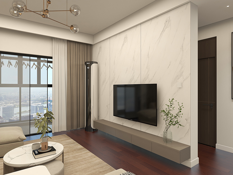 濟南魅力城114平三居室裝修 時尚北歐風 客廳陽臺一體化設(shè)計