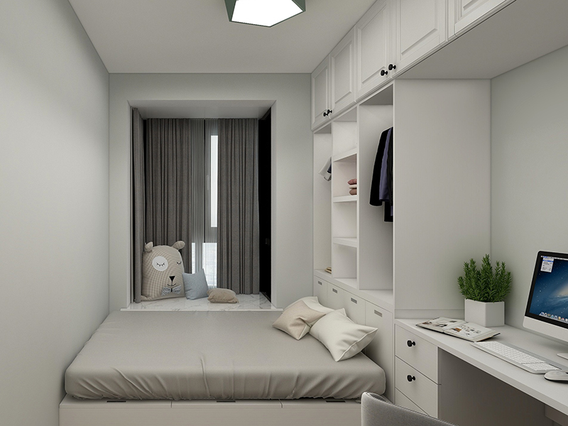 濟南魅力城114平三居室裝修 時尚北歐風 客廳陽臺一體化設(shè)計