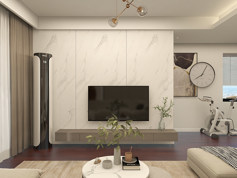 鄰居把門檻都踩爛了，就為了看我家客廳裝修的乳膠漆背景墻(圖1)