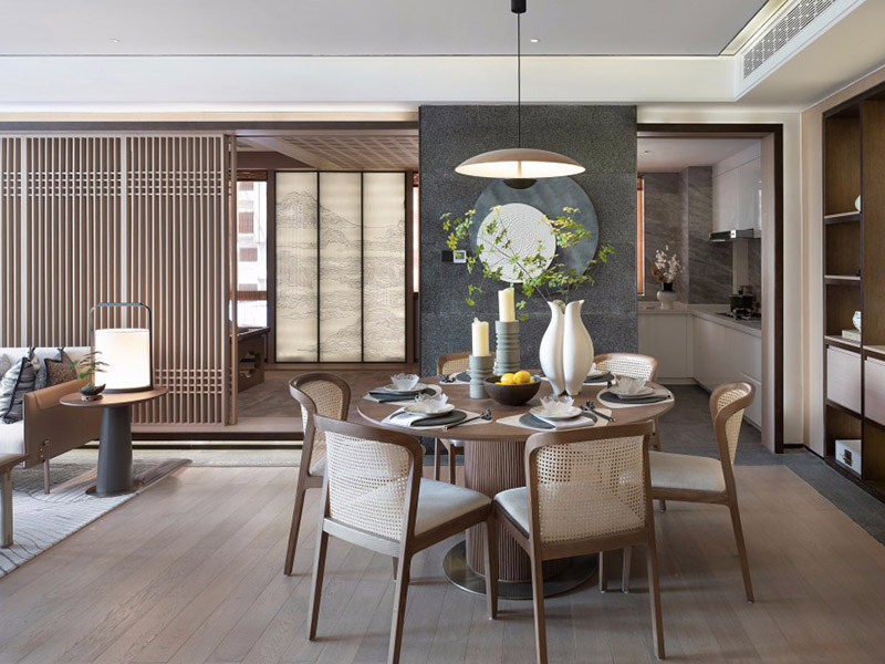 上海新中式出租房翻新案例_上海115平米房子裝修設計方案(圖2)